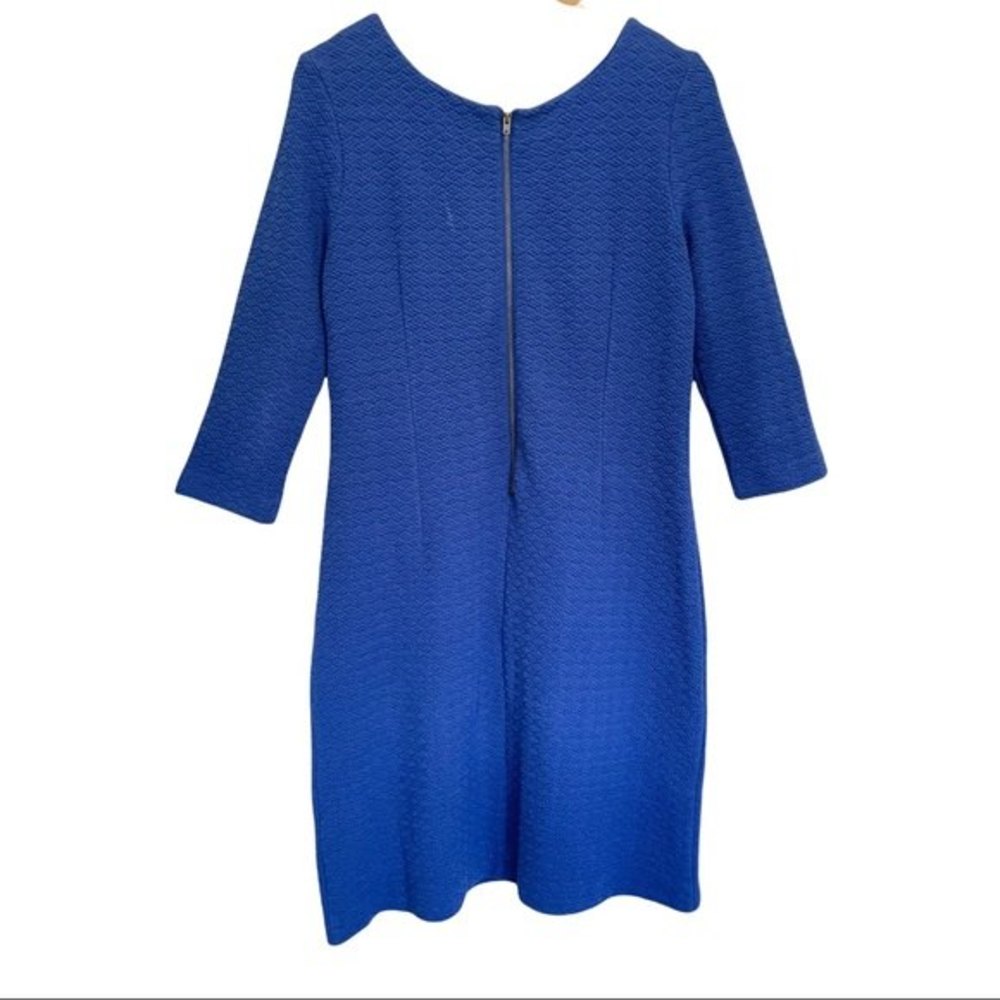 Ganni Cobalt Blue Textured Shift Mini Dress - Picture 5 of 7